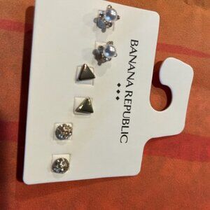 Banana Republic Mixed Stud Earrings Set of 3 New